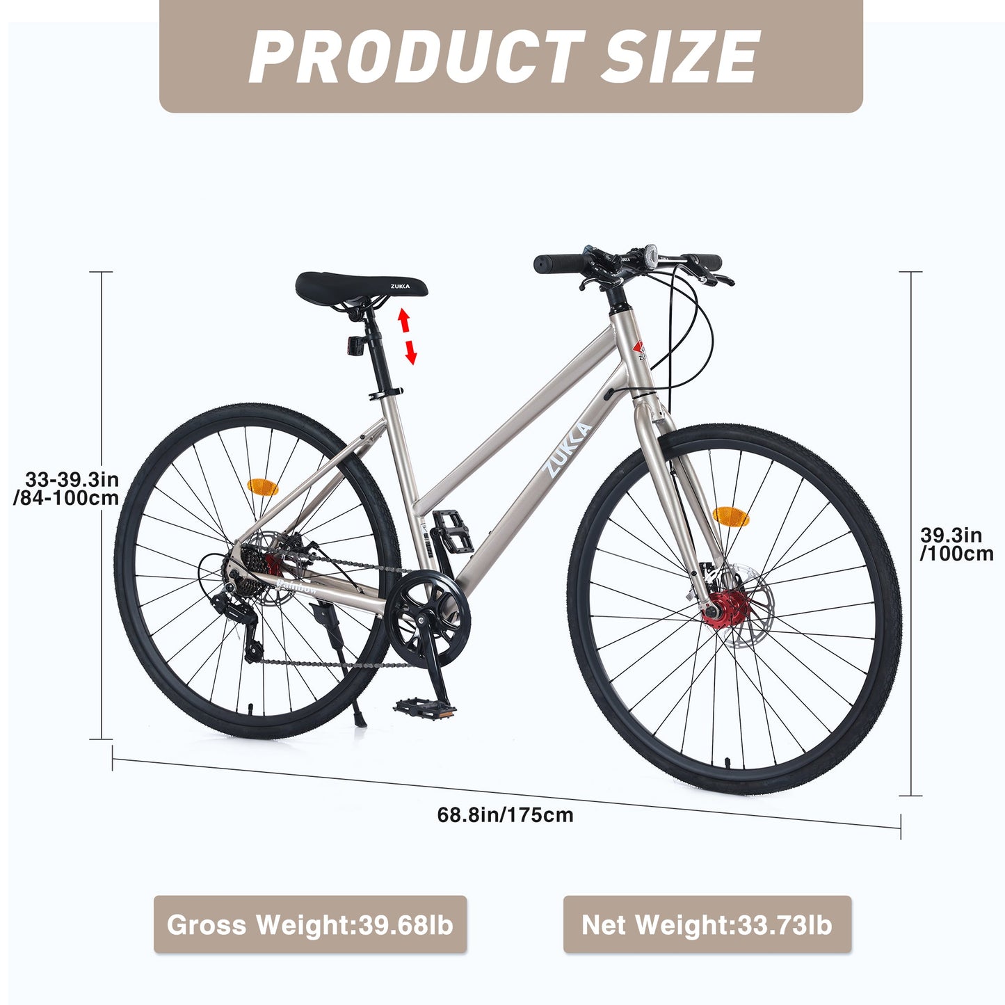 NEW 7 Speed Hybrid bike Disc Brake 700C Road Bike For men women's City Bicycle