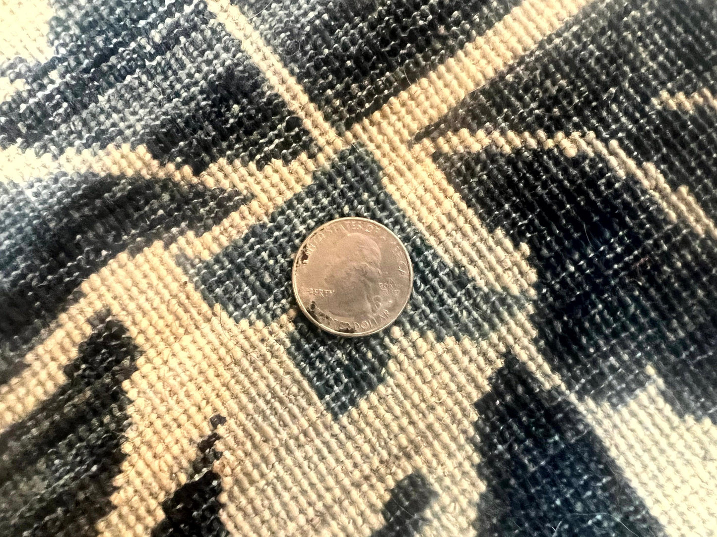 USED Sino Persian Rug 6x9, Hand Knotted Wool Carpet, Floral Allover, Blue Cream-Tan