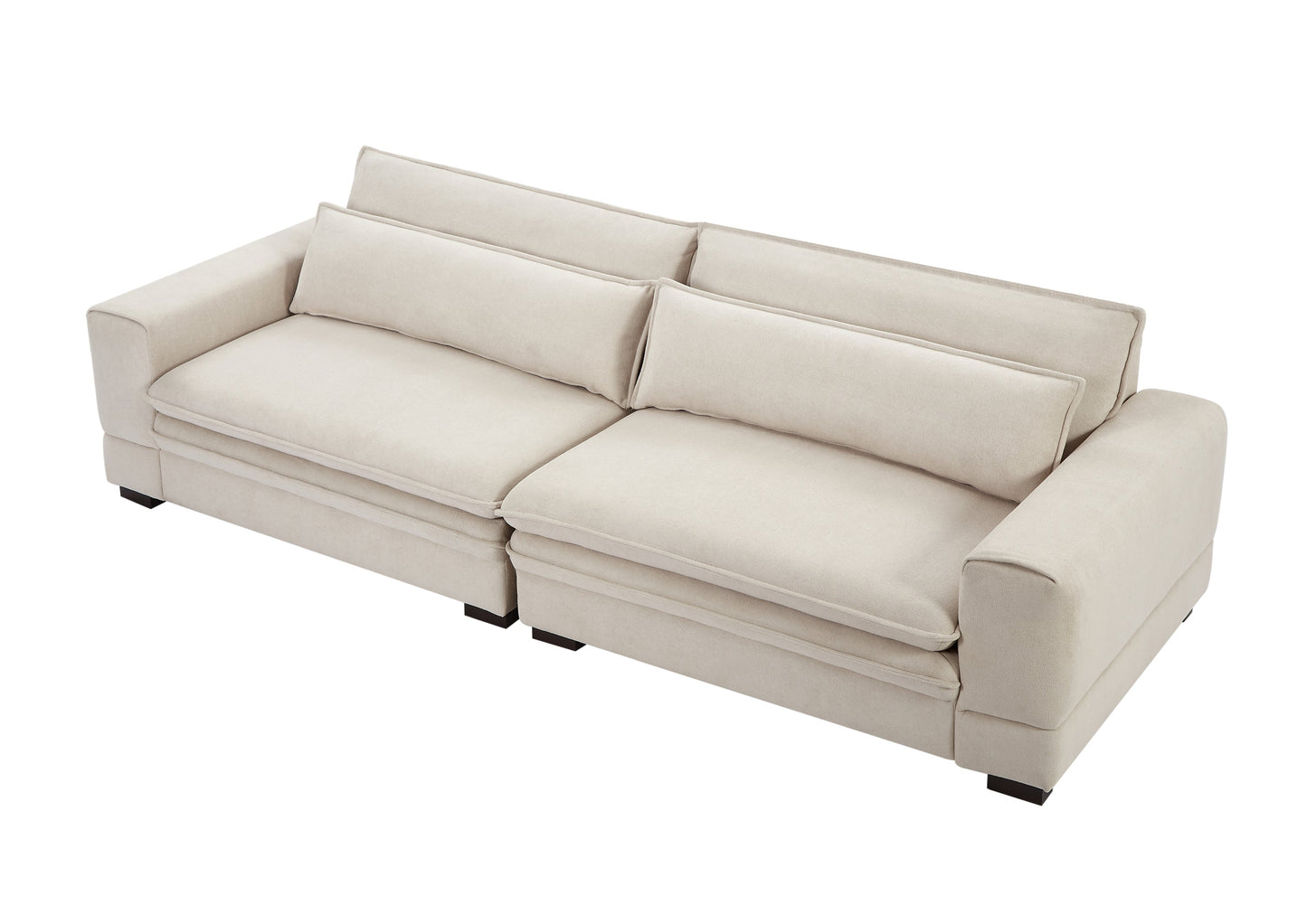 NEW Mid-Century Beige Sofa Couch Modern Upholstered Sofa