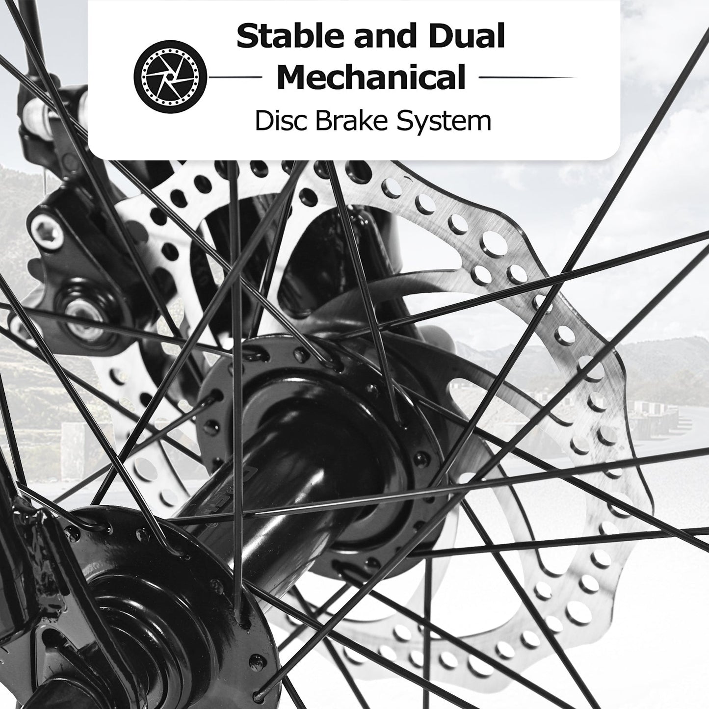 NEW S26109 Elecony 26 Inch Fat Tire Bike Adult/Youth Full Shimano 21 Speed Mountain Bike, Dual Disc Brake, High-Carbon Steel Frame, Front Suspension, Mountain Trail Bike, Urban Commuter City Bicycle