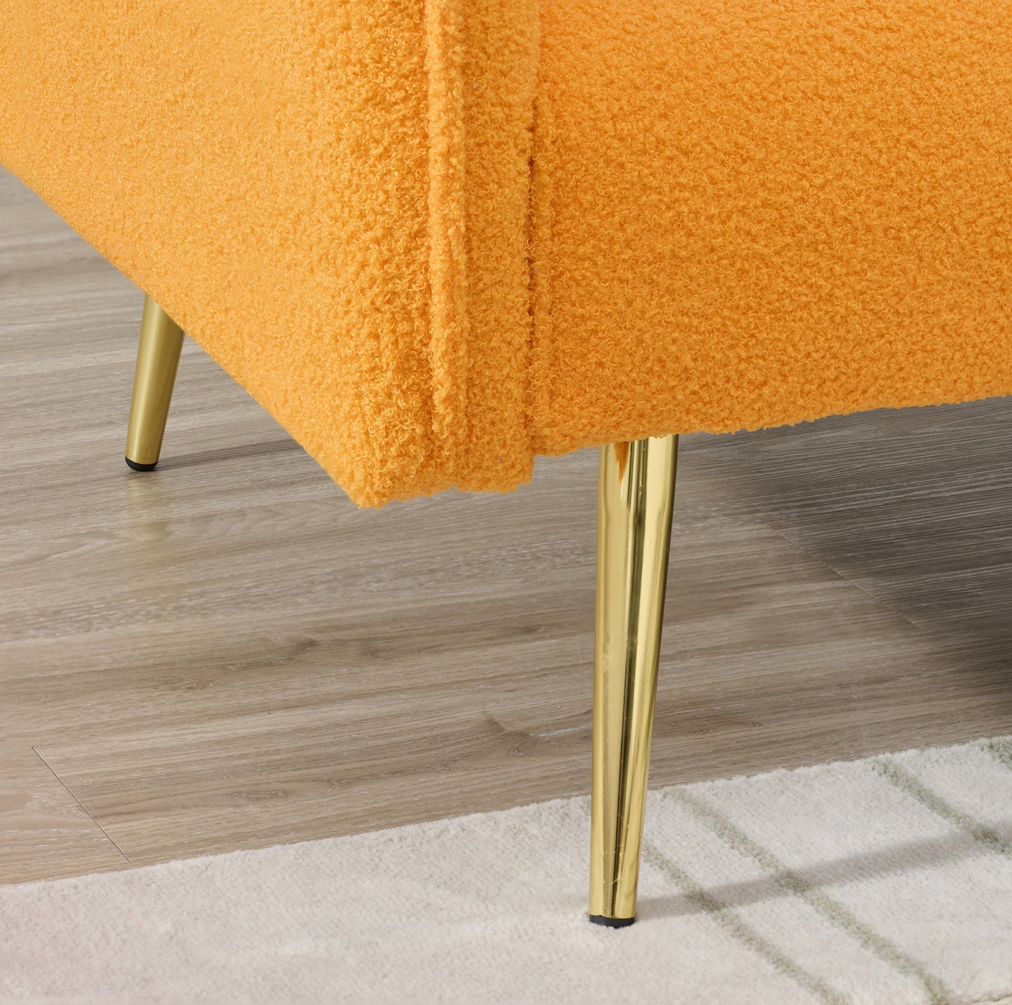 NEW 70-inch Modern Teddy Fleece Convertible Futon Sofa Bed with Adjustable Arms and Backrest