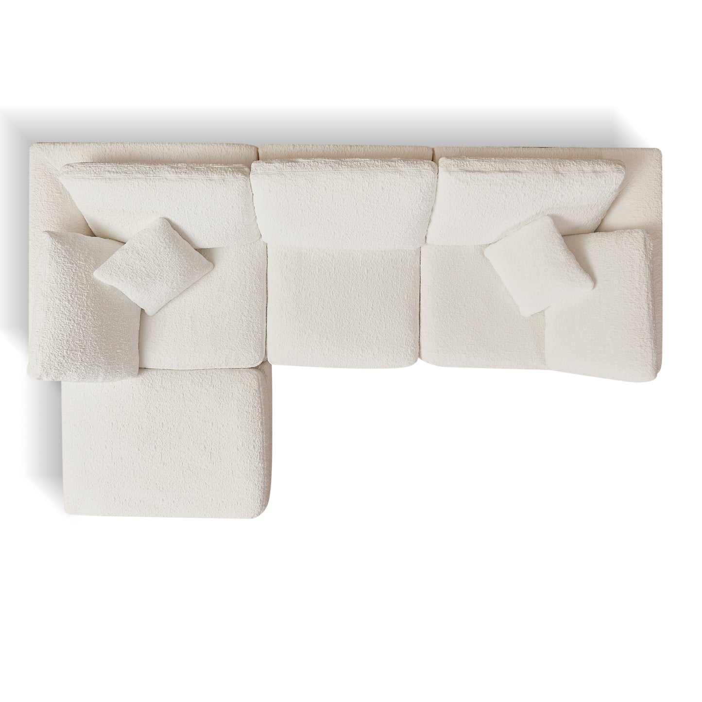 NEW Cloud Style 3 Seater Convertible Couch Warm White, Chenille Fabric L-Shape Modular