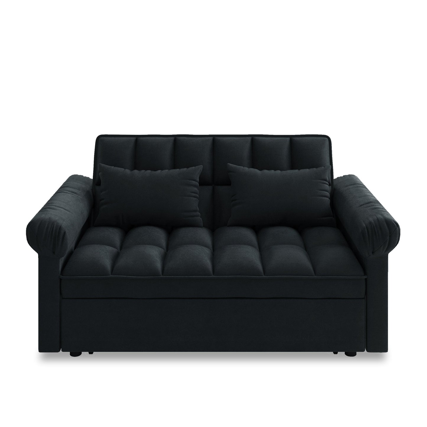 NEW Black Adjustable Back Loveseat Sofa Bed with Pull-out Bed