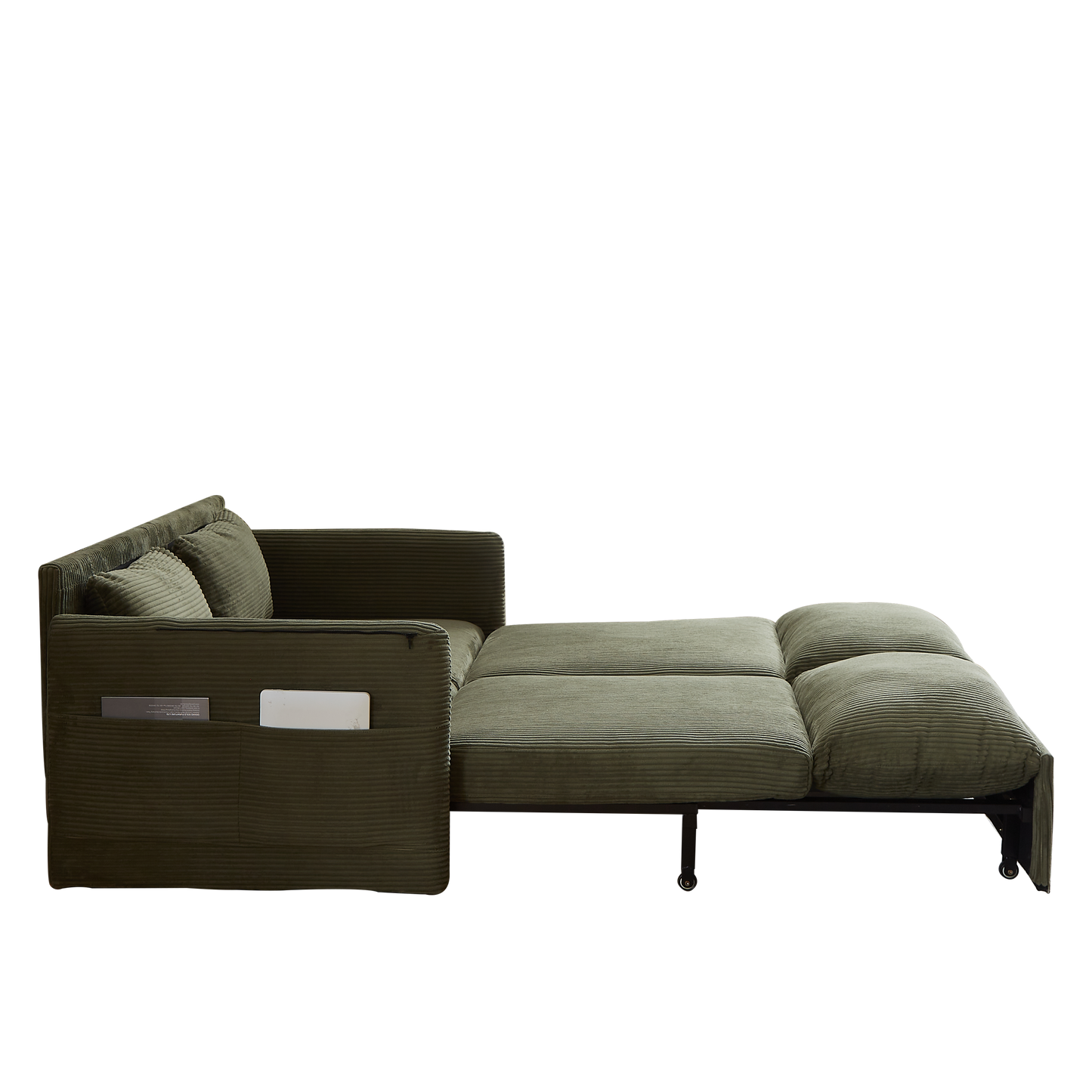 NEW MH'' 64.5 Inch 3-in-1 Adjustable Soft Corduroy Convertible Sleeper Sofa Bed