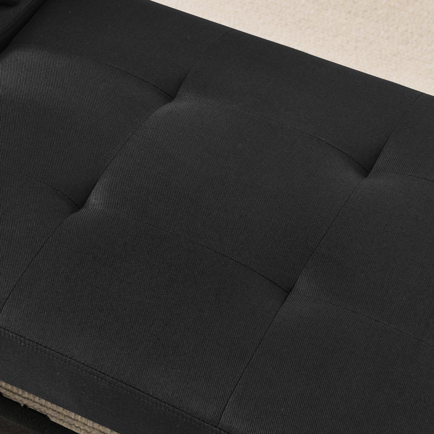 NEW Convertible Sleeper Sofa Chair Adjustable Backrest Recliner with Pullout Sofa Bed with Wheels, Modern Linen Fabric for Living Room for Tight Spaces, Black