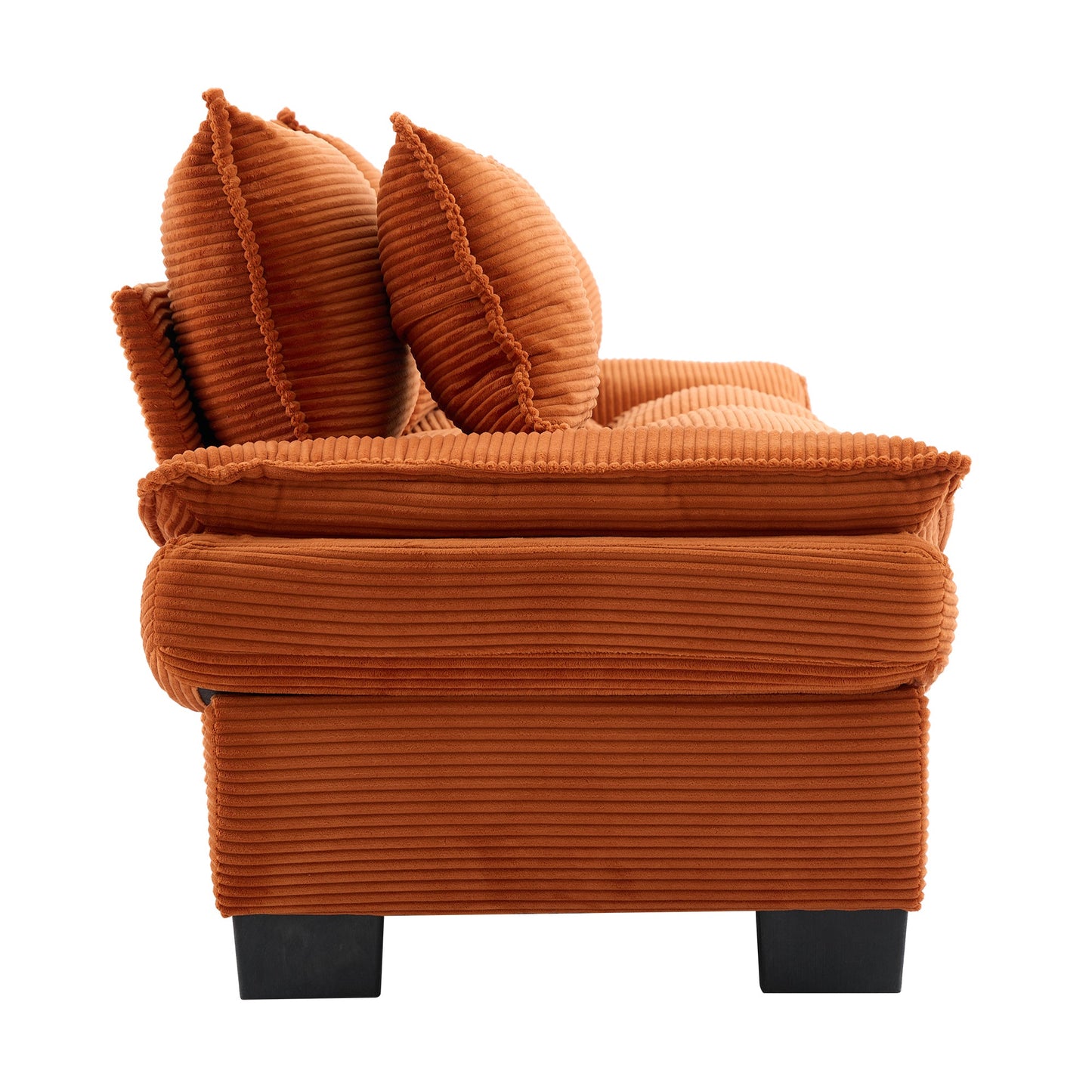 NEW Corduroy Sofa Sleeper Couch Loveseat Sofa with Pillows Comfy Upholstered Deep Seat Sofa for Bedroom,Living Room,Apartment,Office,Dorm-Orange Corduroy