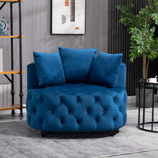 NEW A&A Furniture Blue Accent Chair Classical Barrel Chair