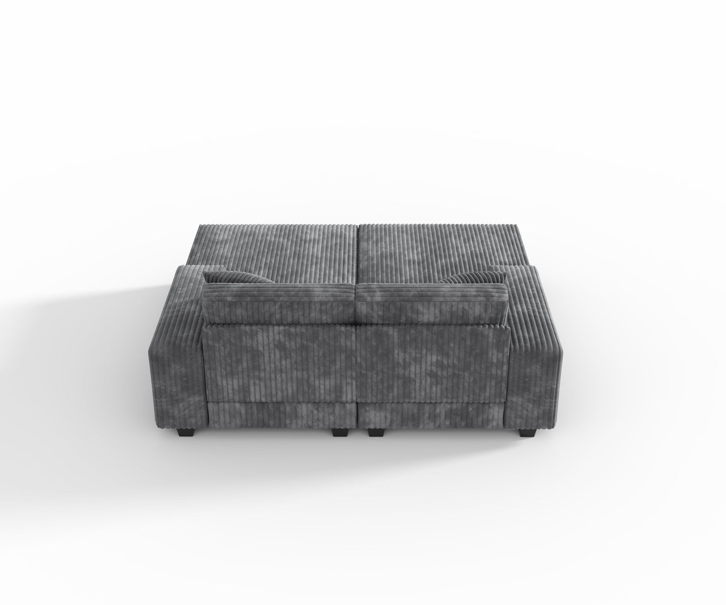 NEW Convertible combination sofa, corduroy fabric, fluffy modern sleeper sofa chair, oversized combination living room double lounge chair,Dark Grey