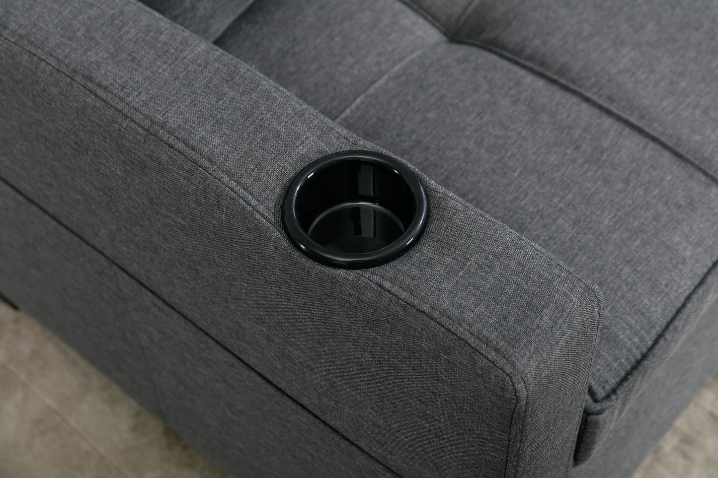 NEW Dark Grey Linen Futon Bed Convertible Chair 3-in-1 Pull Out Sleeper