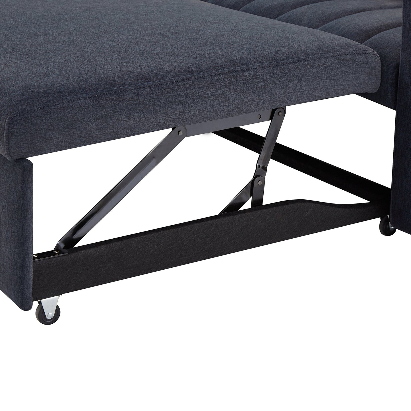 NEW Convertible Sofa Bed Loveseat with USB Ports, Side Pockets, Cup Holders, and Phone Holder in Blue Grey Bella Fabric, 55.9'