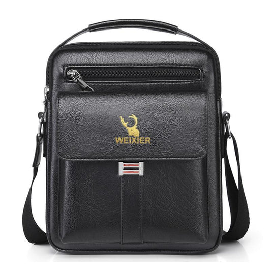 NEW Leather Messenger Crossbody Shoulder Bag for Men Work Business Casual Adjustable Straps With Metal Zipper