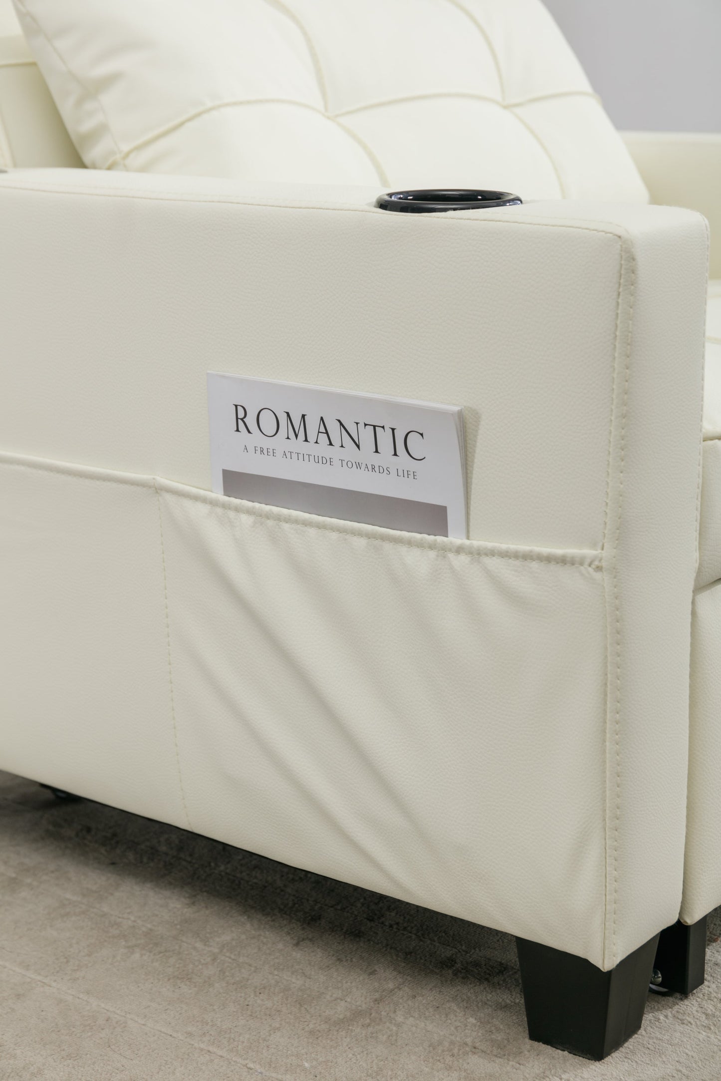 NEW Futon Chair Bed Convertible Chair 3-in-1 Pull Out Sleeper Chair Beds with USB Ports,Wear-resistant and Anti-scratch,  Armchair Bed Sleeper for Living Room (White Leather)