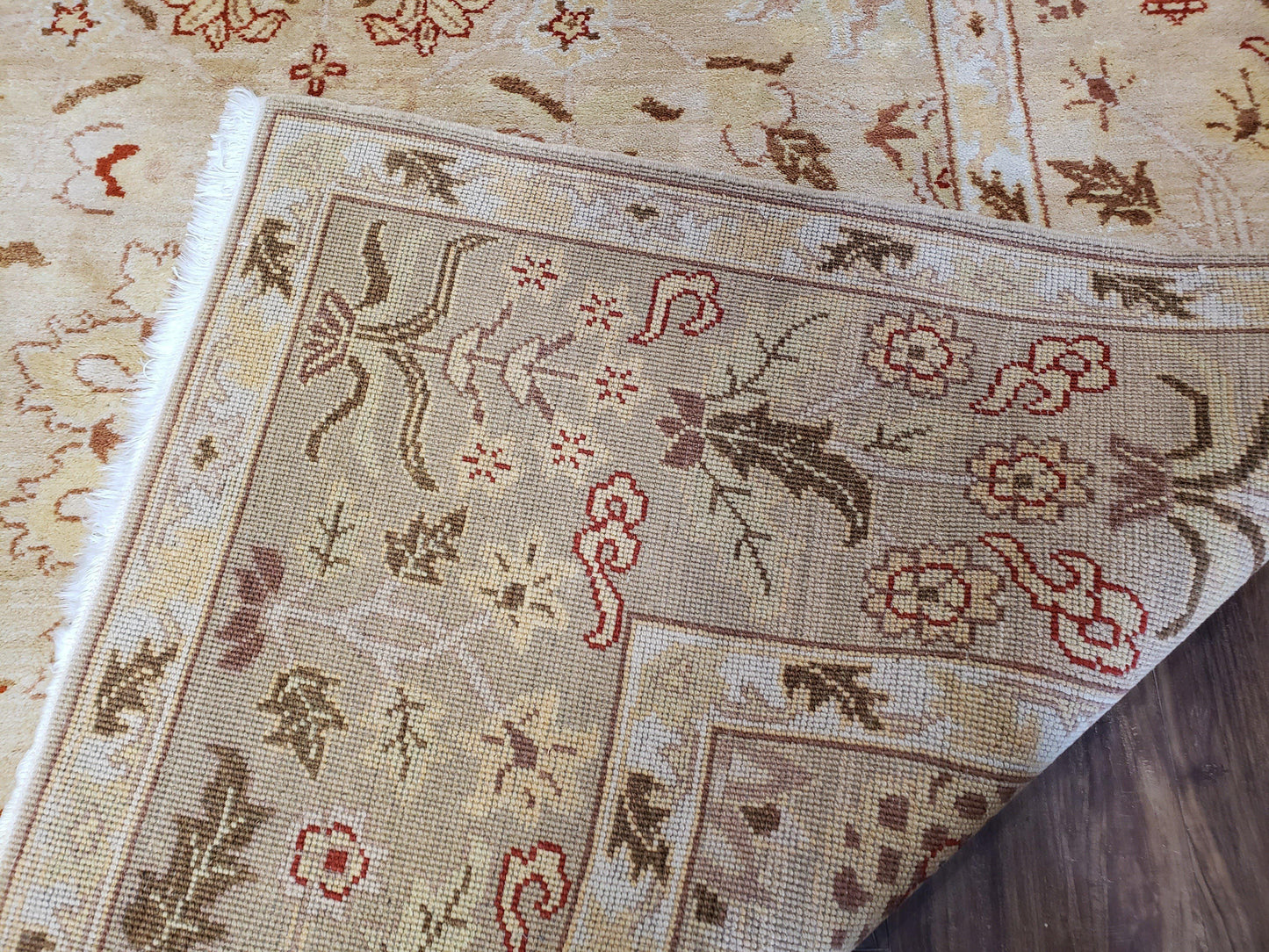 USED Vintage Turkish Oushak Area Rug 6x9, Wool Hand-Knotted