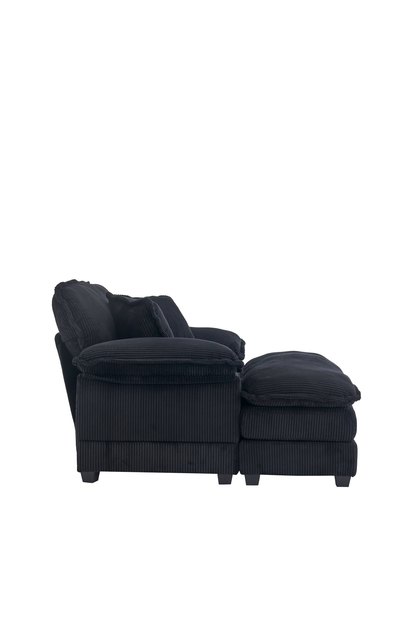 NEW 56.3 Inch Corduroy single sofa With  2 toss pillows and a ottoman ,Comfy Sofa- Deep Seat Couch for Living Room