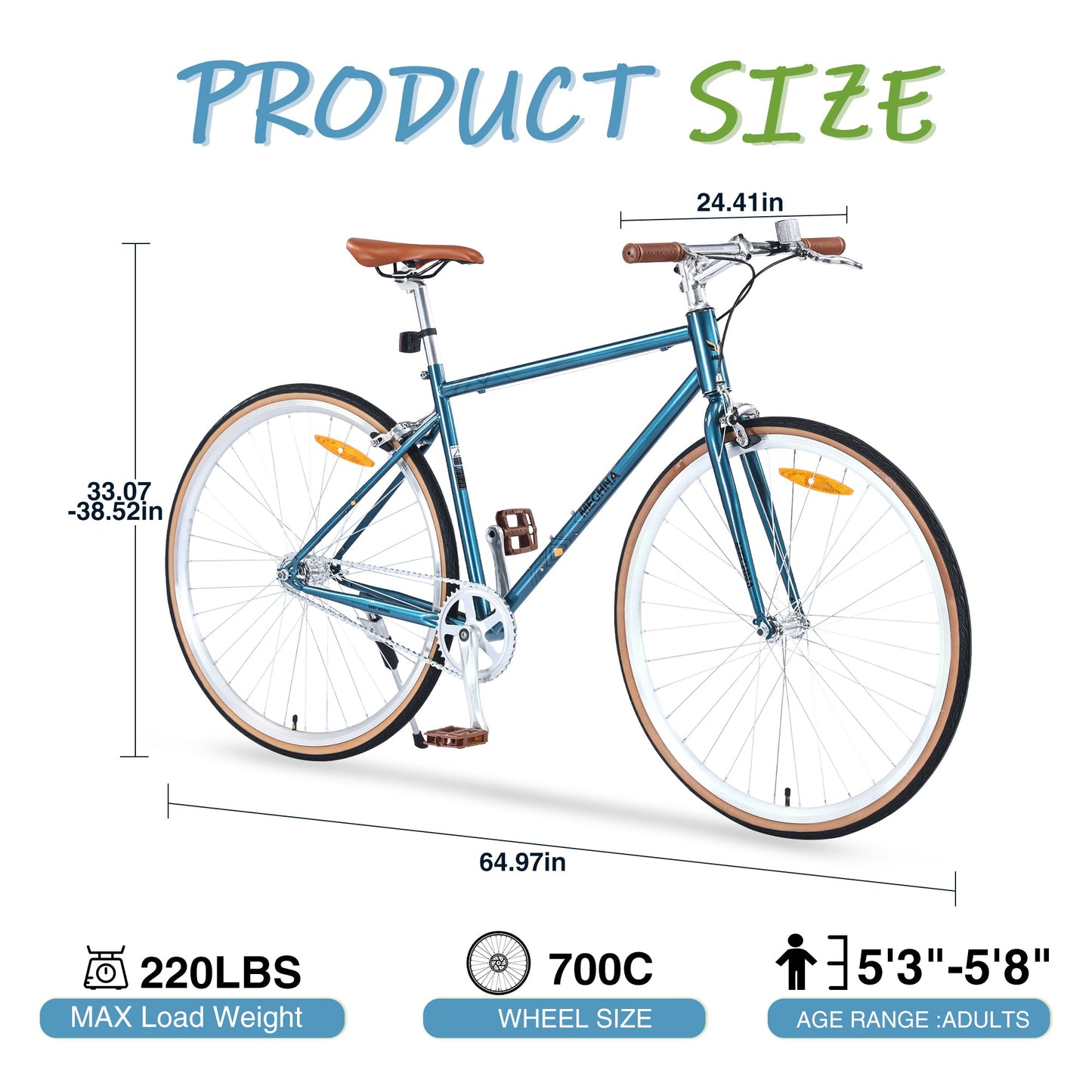NEW Single Speed Retro style 700C Road Bike For men women's City Bicycle,Steel Frame