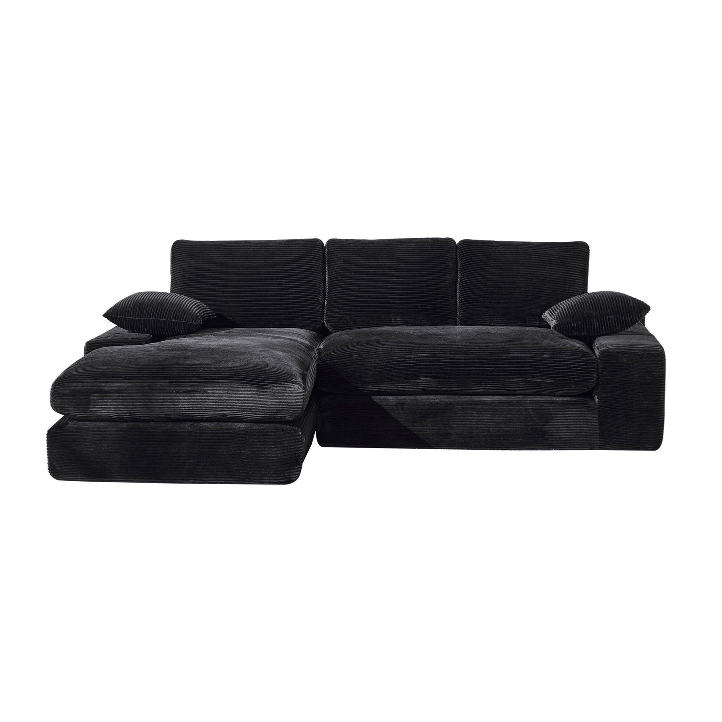 NEW 99*69' Modular Sectional Living Room Sofa Set, Modern Minimalist Style Couch, Upholstered Sleeper Sofa for Living Room, Bedroom, 2 PC Free Combination, Installation-free Sofa, L-Shape, Black
