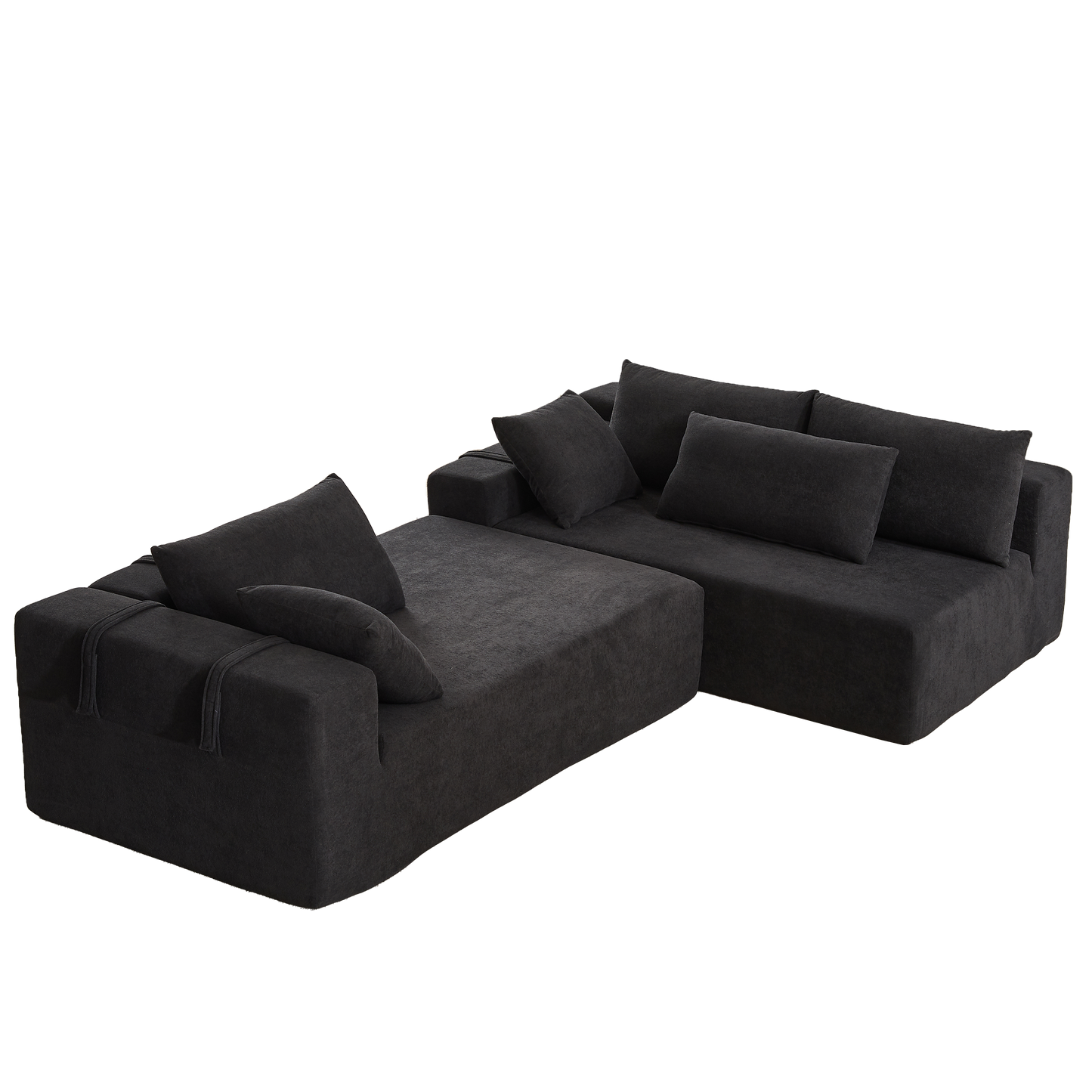 NEW Modern Chenille Upholstered Sectional Sofa Couch Set,Modular 108' L Shaped Sectional Living Room Sofa Set With 6 Pillows,Free Combination Sofa Couch for Living Room,Bedroom(Right Chaise)W834P240010