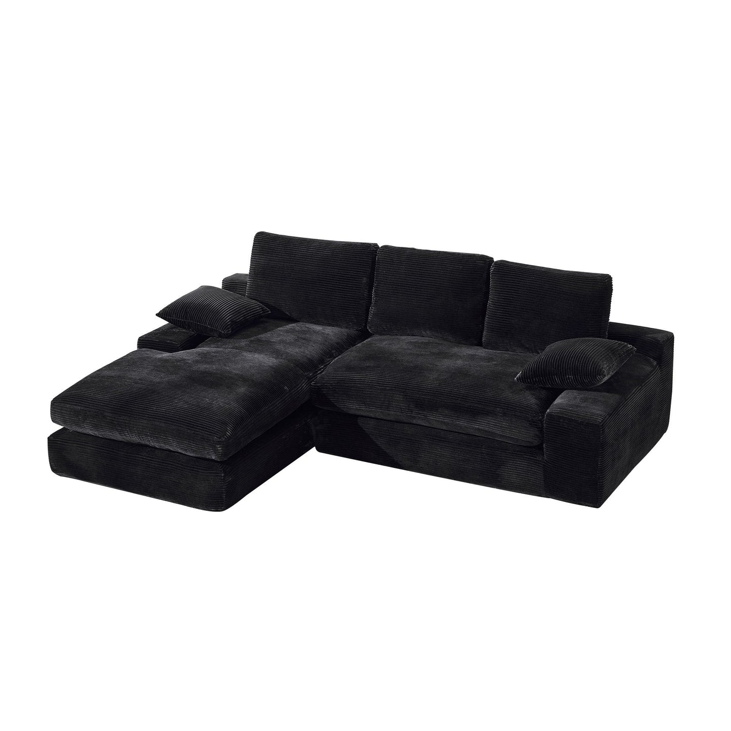 NEW 99*69' Modular Sectional Living Room Sofa Set, Modern Minimalist Style Couch, Upholstered Sleeper Sofa for Living Room, Bedroom, 2 PC Free Combination, Installation-free Sofa, L-Shape, Black