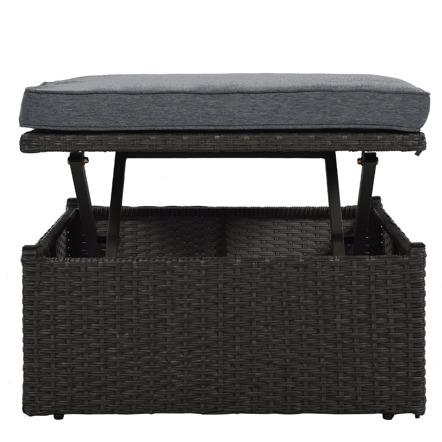 NEW U Style Rattan Wicker Sectional Sofa Seating Outdoor Patio Rectangle Daybed With Canopy