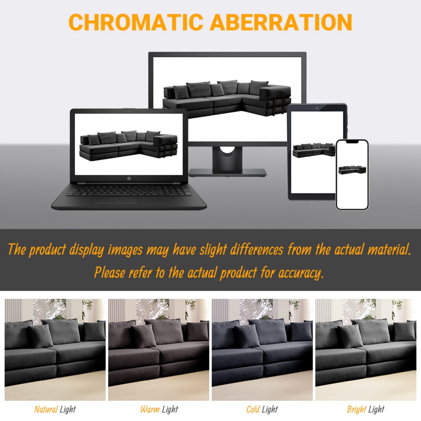 NEW Oversized Black Upholstered Sectional Sofa Set Modular 118.2' L Shaped Living Room Sofa Set with 6 Pillows