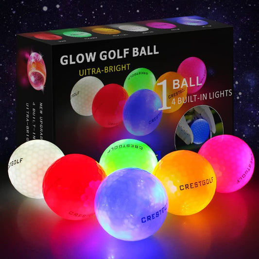 NEW LED Glowing Golf Ball Night Practice 6 Pieces In A Box