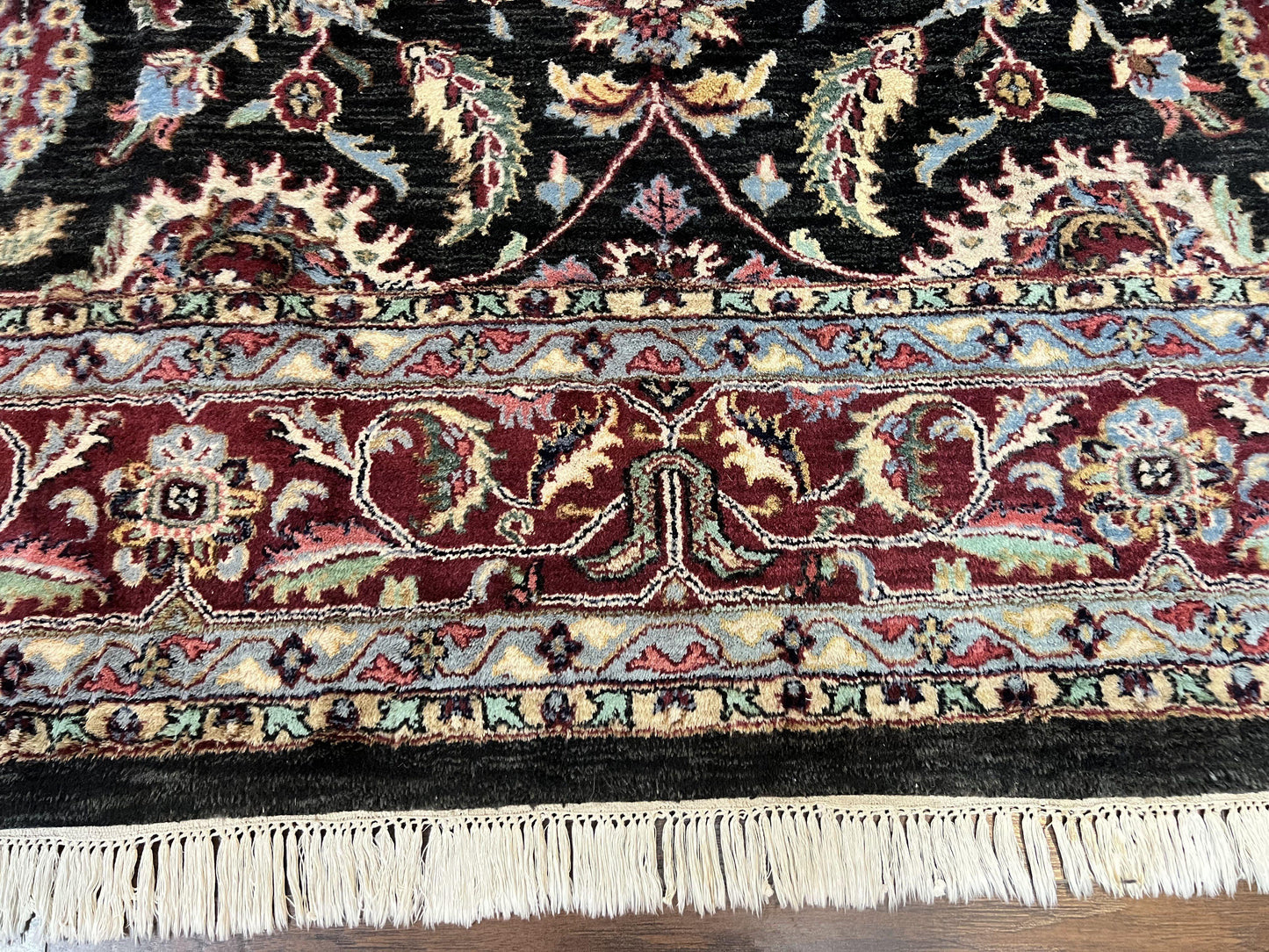USED Indo Persian Rug 8x10, Nourison Carpet, Floral, Hand Knotted Vintage Wool Rug