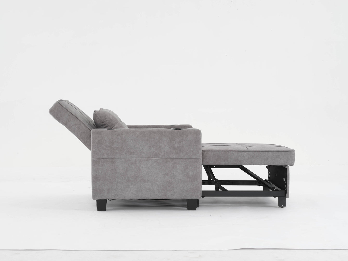 NEW Futon Chair Bed Convertible Chair 3-in-1 Pull Out Sleeper Chair Beds with USB Ports,Wear-resistant and Anti-scratch,  Armchair Bed Sleeper for Living Room (Light Grey Scratch Cloth)