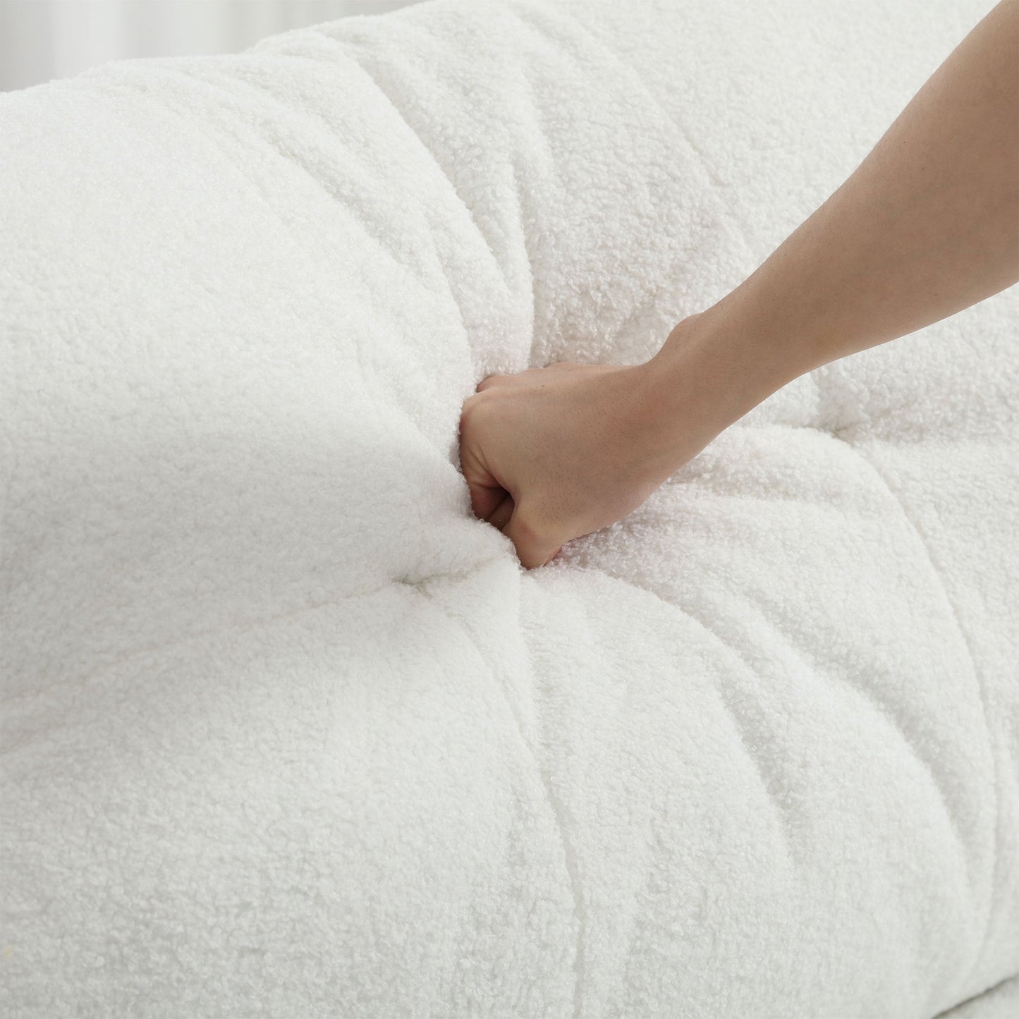 NEW Cloud Style Teddy Velvet Fabric Comfy Padded Sofa Couch