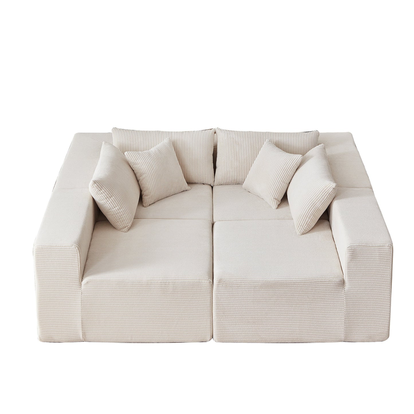 NEW Corduroy Modular L Shaped Sectional Luxury Upholstered Foam-Filled Compressed Sofa Couch Set