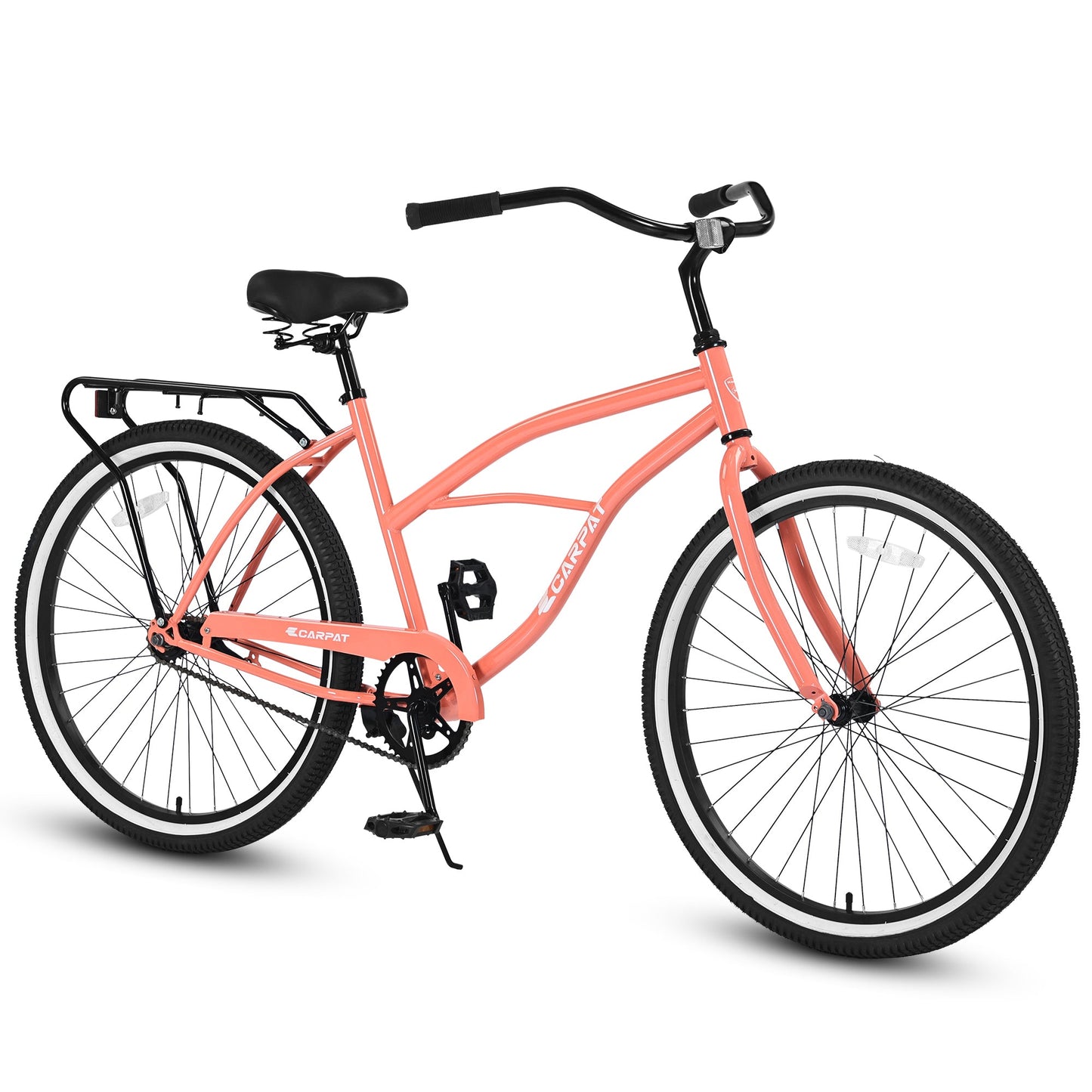 NEW S26204 26 Inch Beach Cruiser Bike for Men and Women, Steel Frame, Single Speed Drivetrain, Upright Comfortable Rides, Multiple Colors