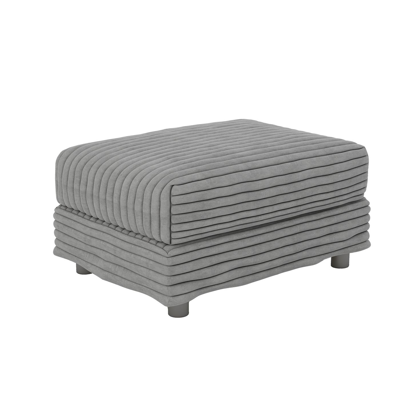 NEW 102.4' Grey Corduroy 4-Seat Comfy Upholstered Modern Plush Sofa