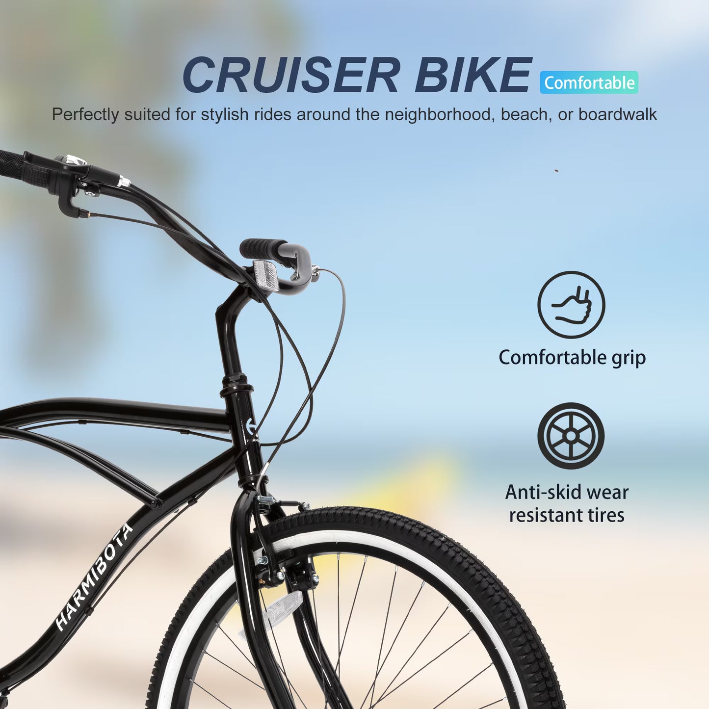 NEW Multifunction 26 Inch 7 Speed Bike Steel Frame U-brake Multi-function Rear Rack Multicolor Beach Bicycle Bikes