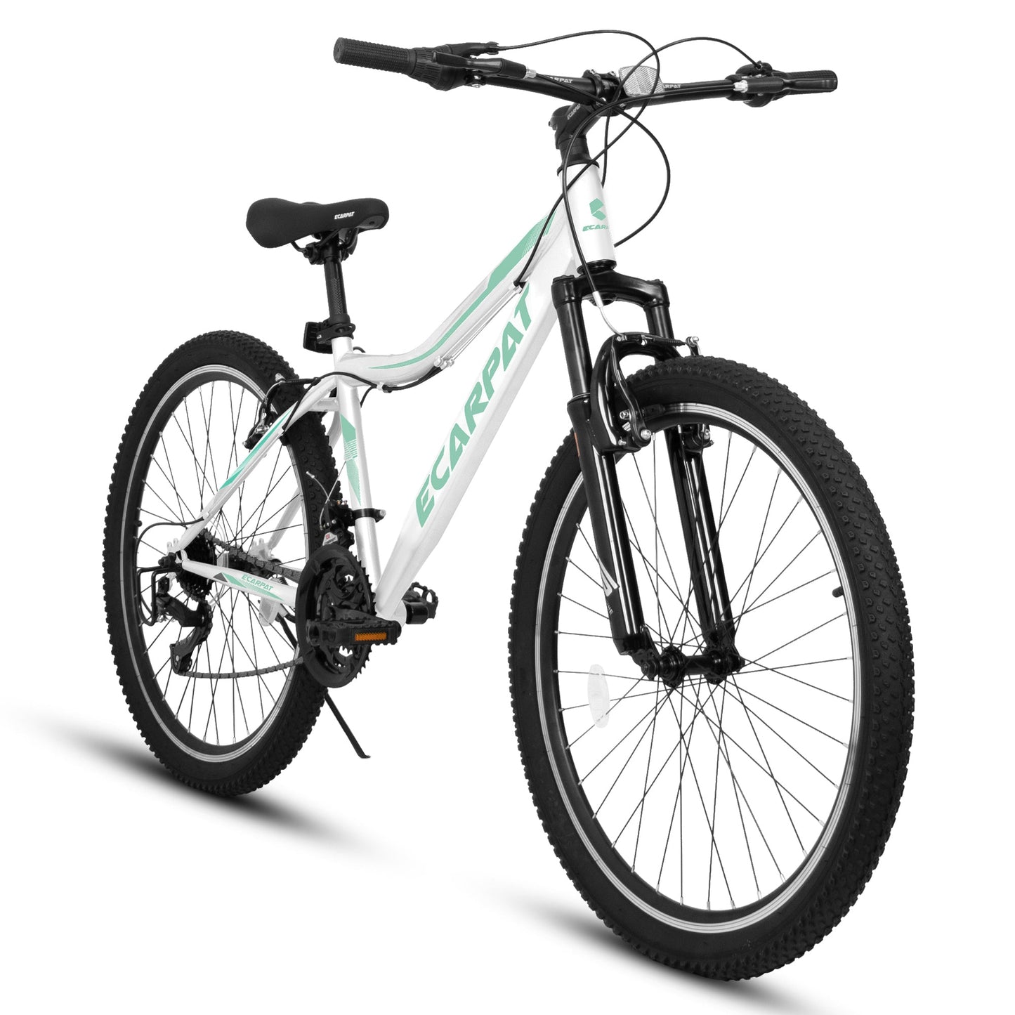 NEW A26208 Ecarpat 26  Inch Mountain Bike, 21-Speed V-Brake, Front Suspension,  Carbon Steel Frame Mountain Bike For  Teenagers Girls Women Bicycles