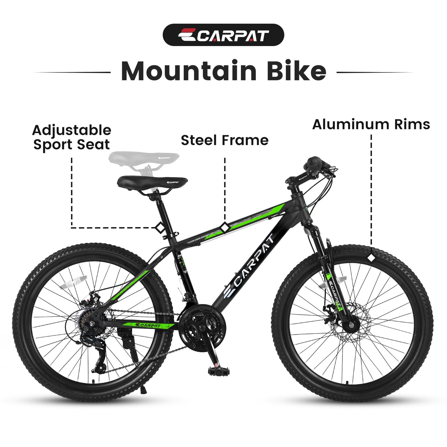 NEW  26" Green Adult & Teenager Mountain Bike