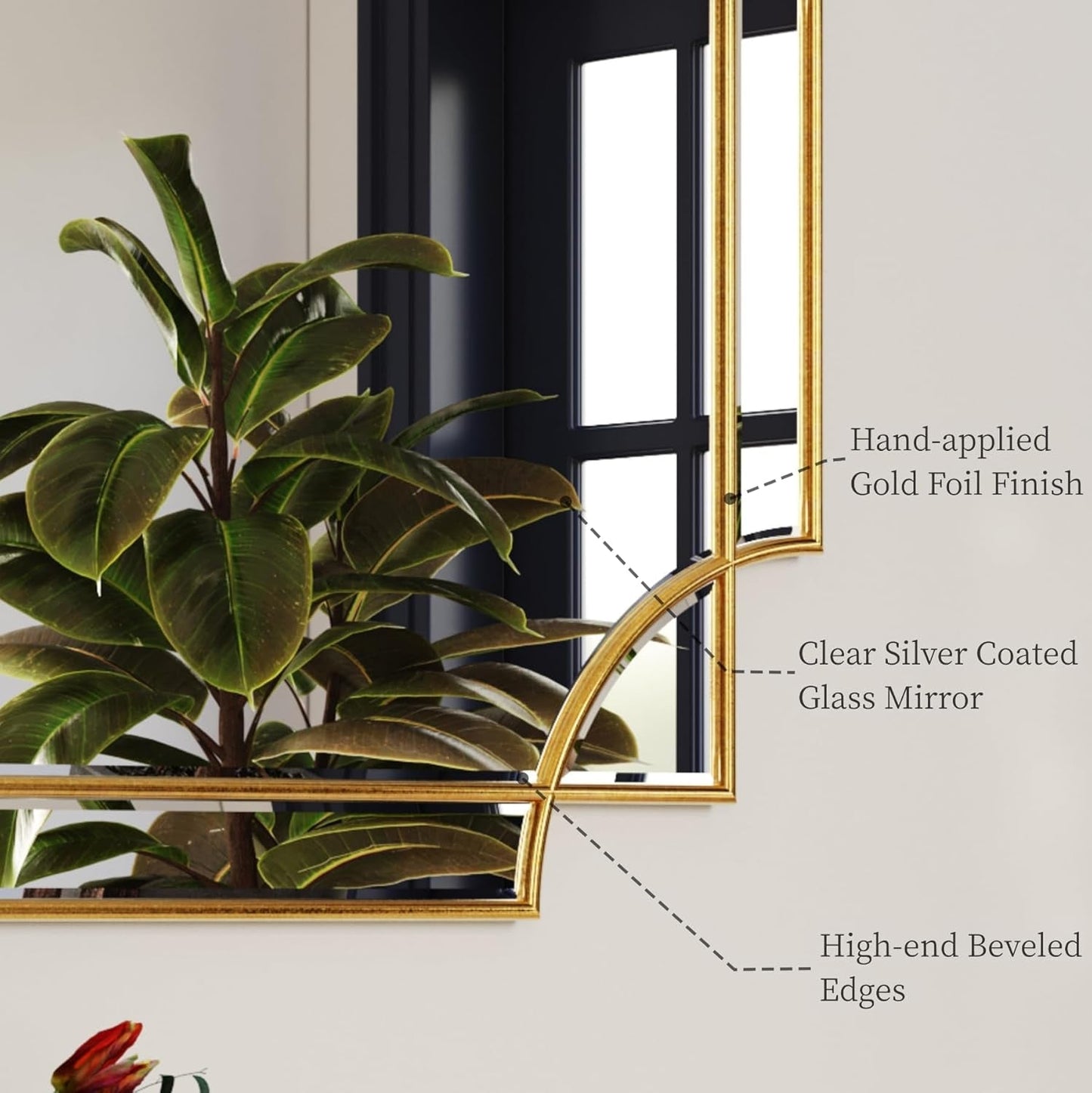 NEW Gold Beveled Full Length Mirror 60x30 Inches Wall Mounted