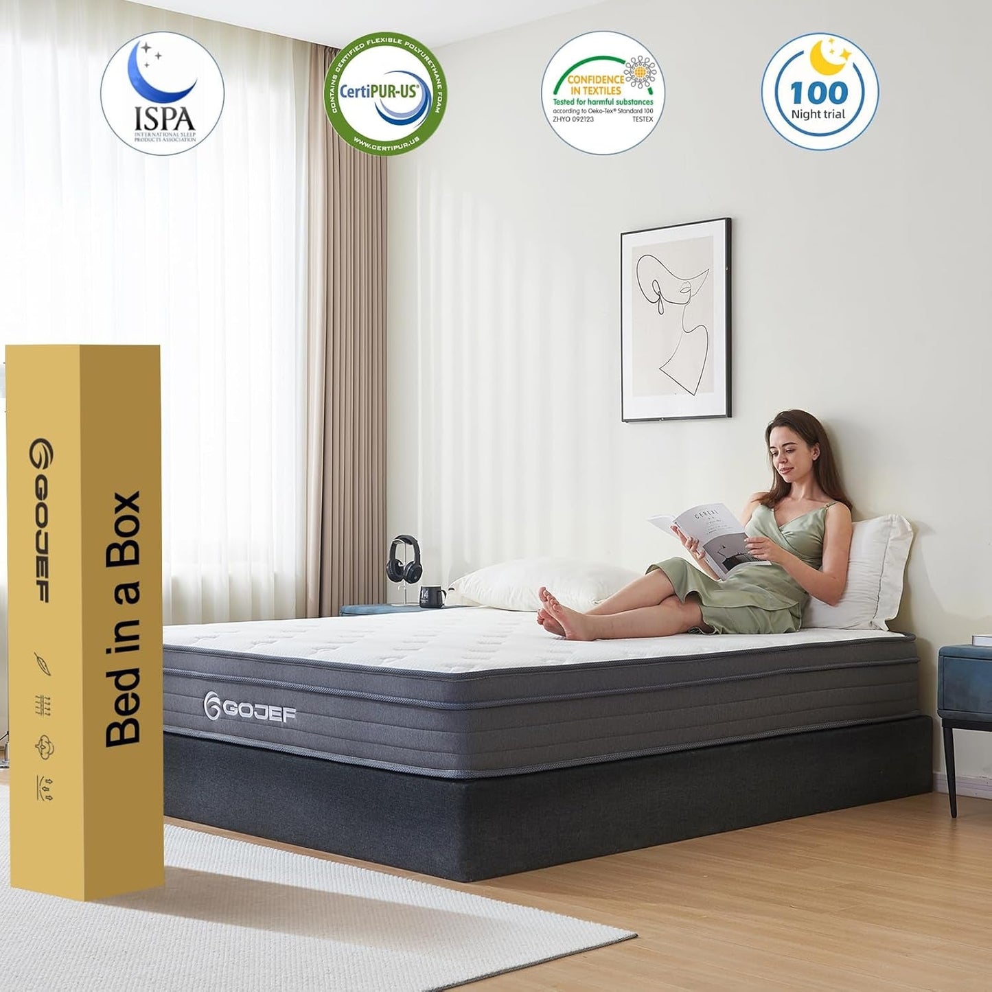 NEW Queen 12 Inch Hybrid MemoryFoam Mattress PremiumGrade