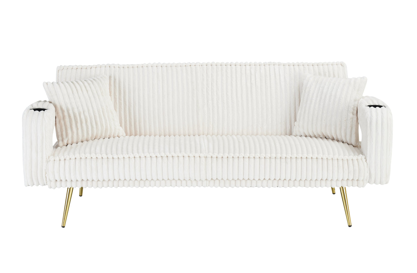NEW Straight Corduroy Sofa Bed with Pillows