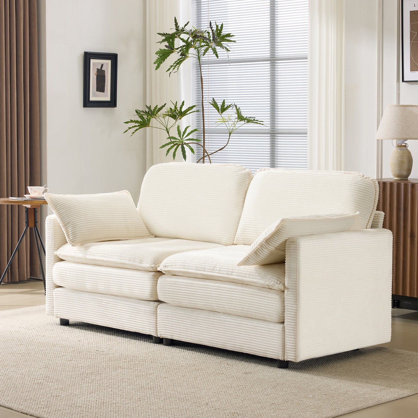 NEW 69' PLUSH Cloud Loveseat Modular 2-Seater Sectional Sofa