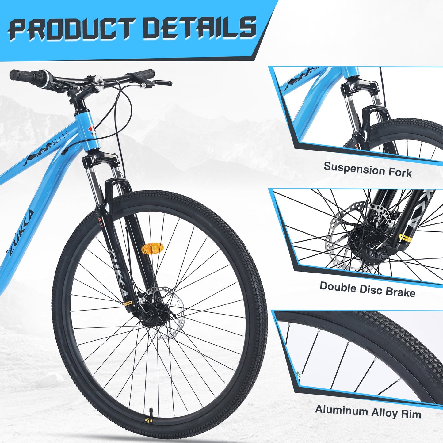 29 " Wheels Single Speed Mountain Bike, for Men Women Boys and Girls, Front Suspension, Steel Frame
