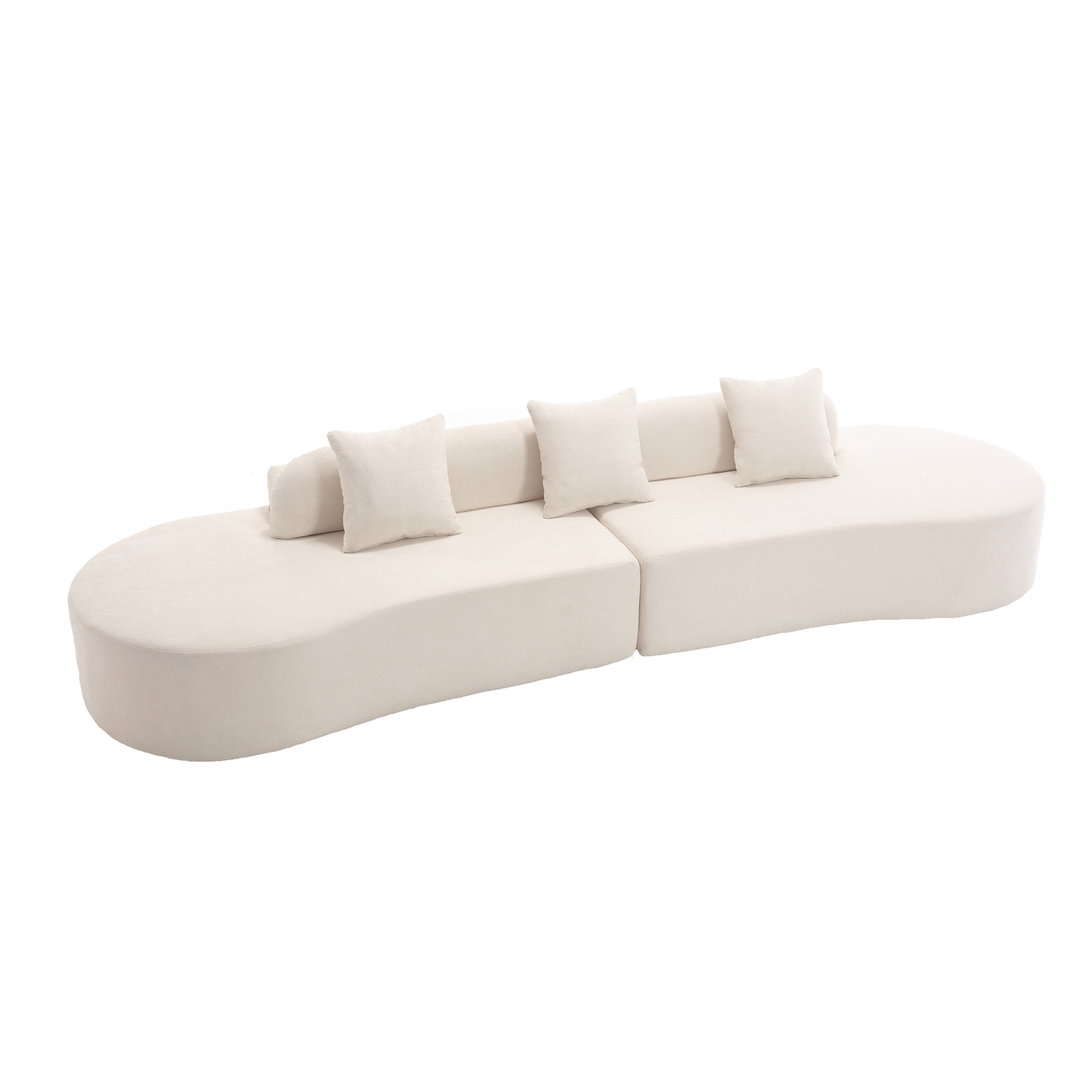 NEW Modern Living Room Curved Combination Terrycloth Fabric Sofa