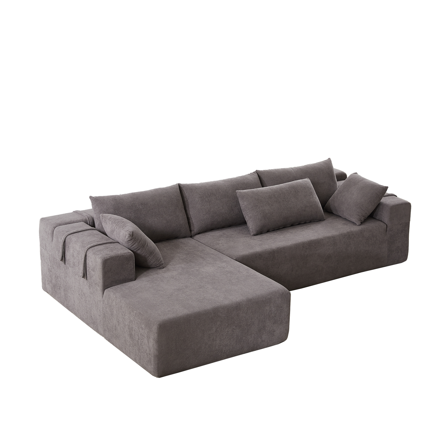 NEW Modern Chenille Upholstered Sectional Sofa Couch Set,Modular 108' L Shaped Sectional Living Room Sofa Set With 6 Pillows,Free Combination Sofa Couch for Living Room,Bedroom(Left Chaise)W834P240001