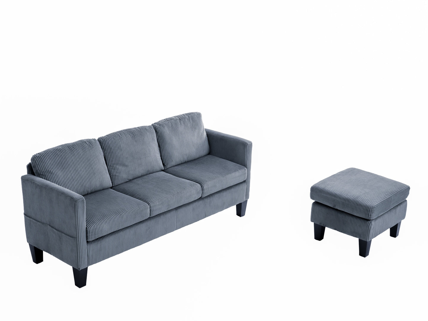 NEW Modern L-Shaped Sectional Sofa with Padded Cashmere Upholstery – Space-Saving Design for Living Rooms & Apartments, Easy Assembly, Grey