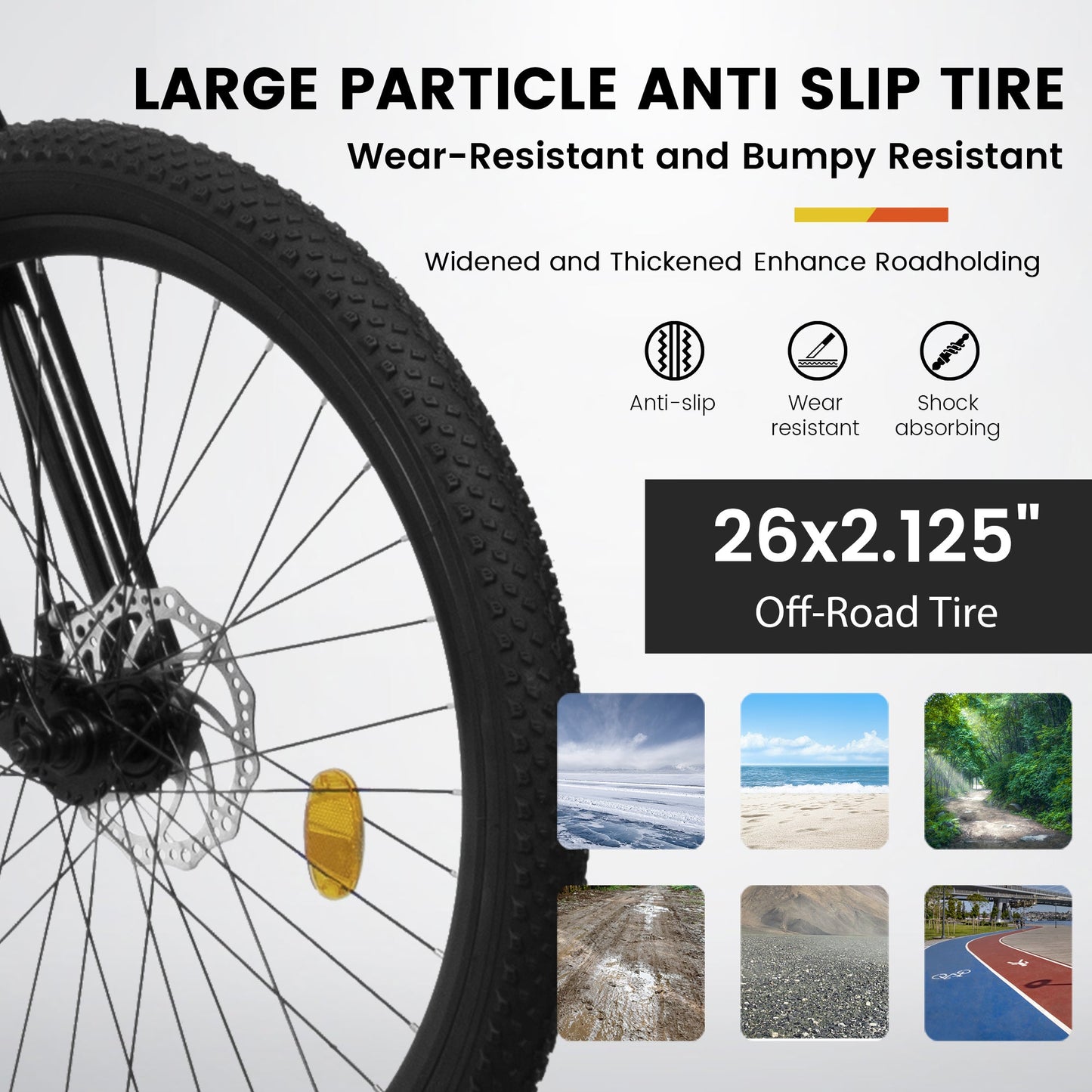 NEW A26336-26 Inch steel Frame Shock Fork Plus Shock Absorber 21-speed Unisex Mountain Bike