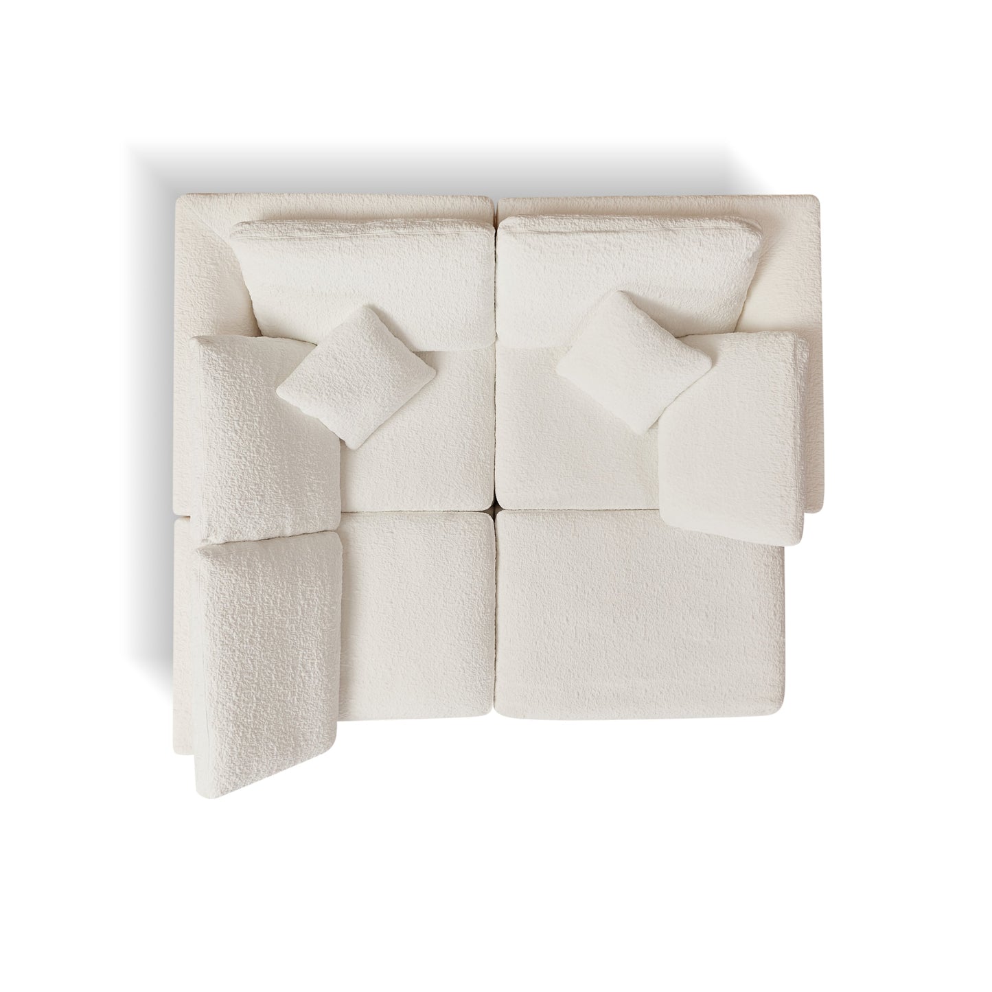 NEW Cloud Style 3 Seater Convertible Couch Warm White, Chenille Fabric L-Shape Modular