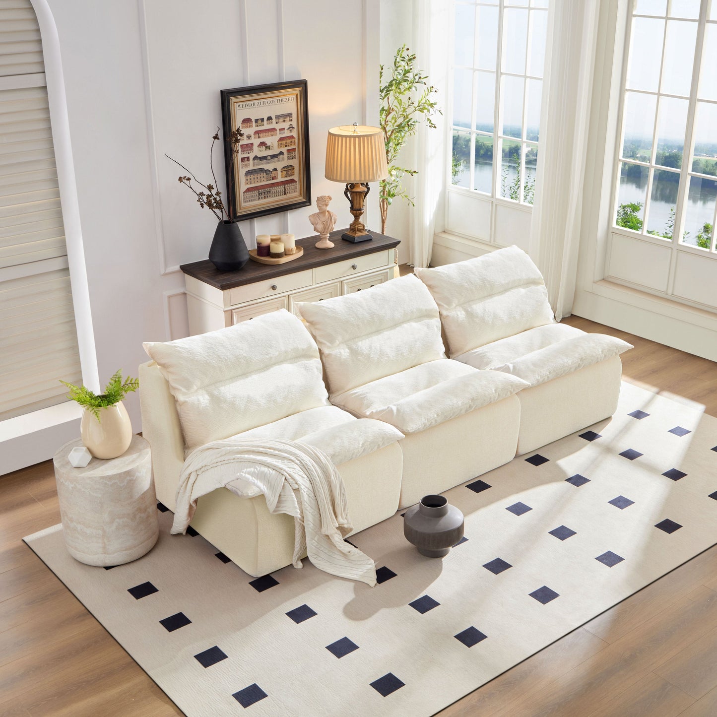 NEW Single Chair Sofa Lounge Chair With Backrest Fully Compressed Sofa Suitable For Living Room, Bedroom, Polyester,ORANGE, WHITE