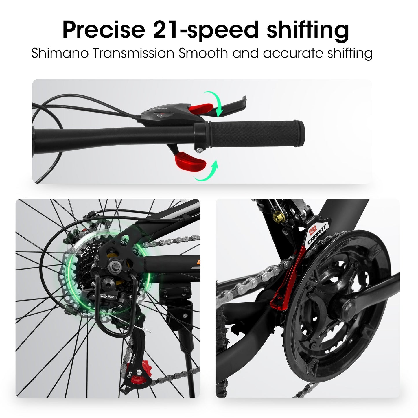 NEW A26207 26 Inch Steel Frame Shock Fork Plus Shock Absorber 21-speed Unisex Mountain Bike