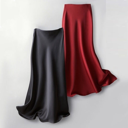 New Printed Elastic Waist Slimming Large Hem Skirt