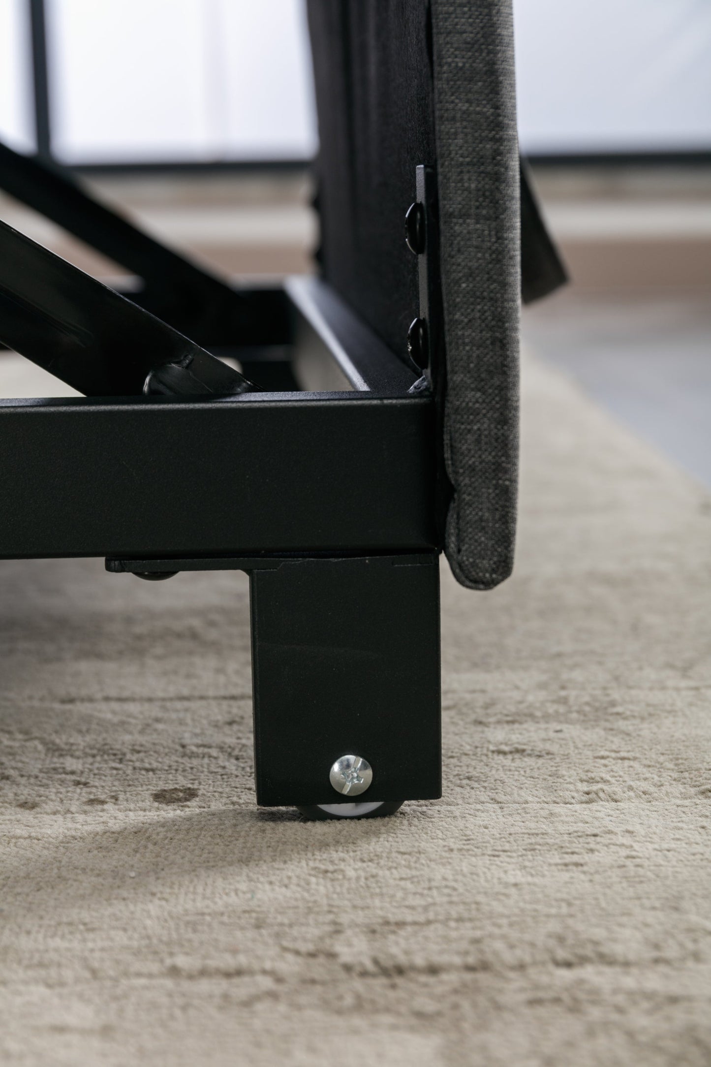 NEW Dark Grey Linen Futon Bed Convertible Chair 3-in-1 Pull Out Sleeper