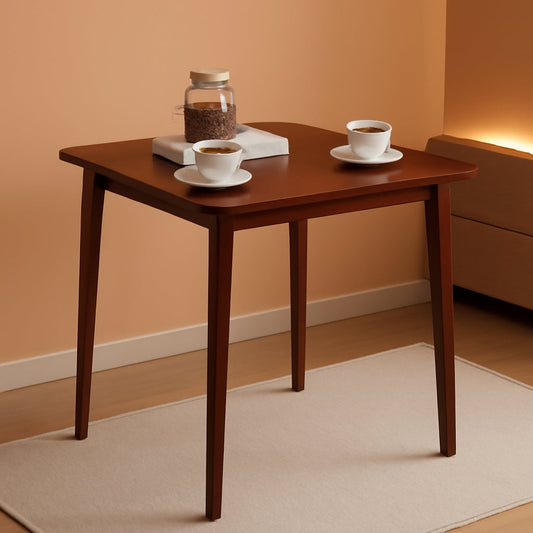 NEW Brown Bamboo Square Dining Table 27.6 Inch For Small Spaces Easy Assembly