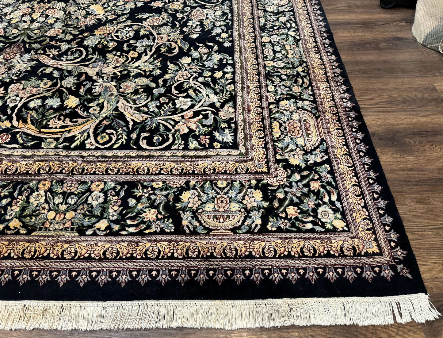USED Pak Persian Rug 10x14, Elegant Floral Carpet, Fine 225 KPSI